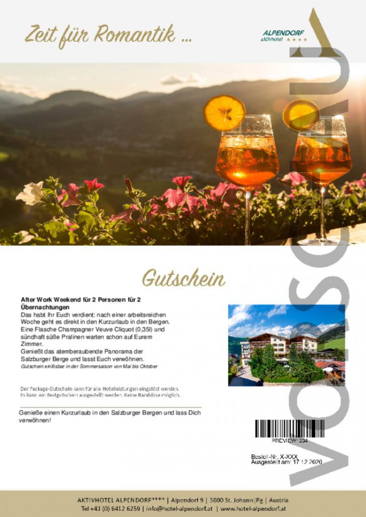 After Work Weekend für 2 Personen