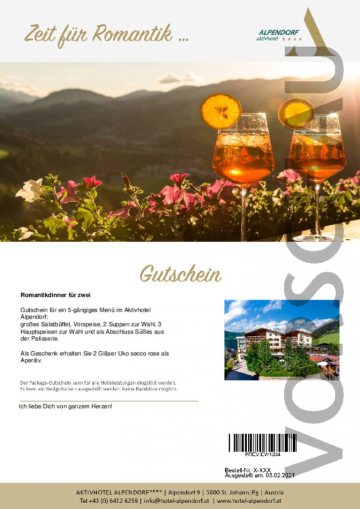 Romantikdinner für zwei